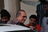 Krishna Watching Srimanthudu Movie at Prasad Lab